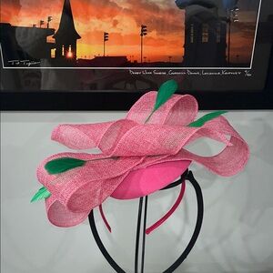 Chic Pink and Green Fascinator